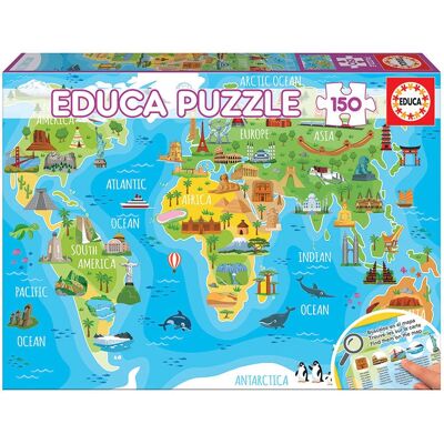 Educa 18116 Puzzle - Weltkarte Denkmäler - 150 Stück Educa 18116 Puzzle - Weltkarte Denkmäler - 150 Stück