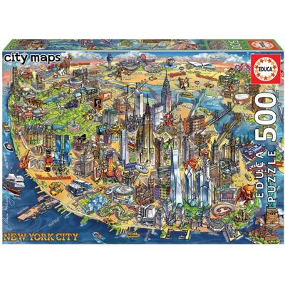 Educa Borras Kaart Stad Nieuwe York Puzzel - 500 stuks Educa Borras Kaart Stad Nieuwe York Puzzel - 500 stuks