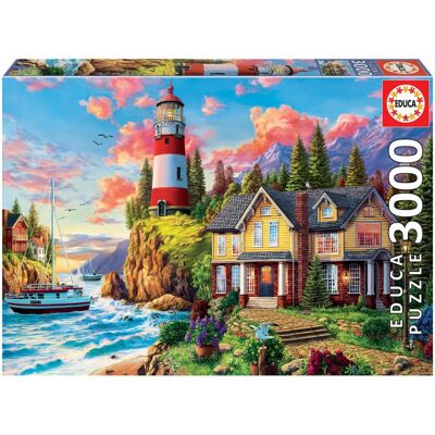 Puzzle Phare et Cottage Educa 3000 pièces - Casse-tête - Publicité Puzzle Phare et Cottage Educa 3000 pièces - Casse-tête - Publicité