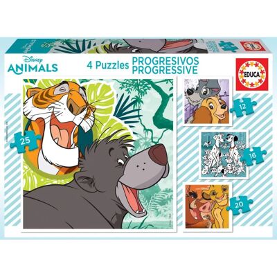 Quebra-cabeça Educa Disney - 4x Progressivos 12-25 peças Quebra-cabeça Educa Disney - 4x Progressivos 12-25 peças