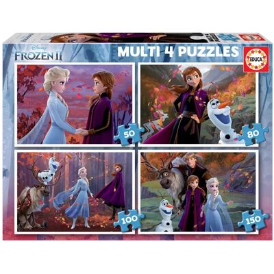 Ensemble de puzzles Frozen 2 de Disney - 4 niveaux progressifs Ensemble de puzzles Frozen 2 de Disney - 4 niveaux progressifs