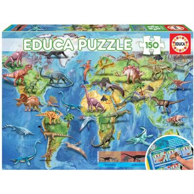 Educa Borras educa puzzle carte du monde avec dinosaures - Puzzle Educa Borras educa puzzle carte du monde avec dinosaures - Puzzle