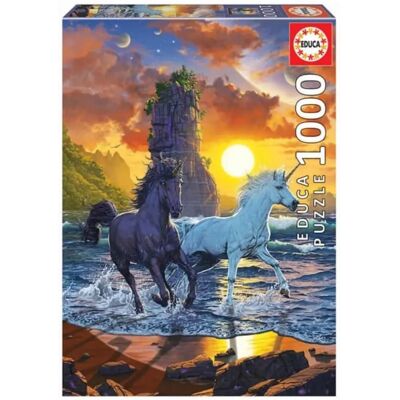 Educa Einhorn Puzzle 1000 Stück - Strand Szene - Lehrreich & Spaß Educa Einhorn Puzzle 1000 Stück - Strand Szene - Lehrreich & Spaß
