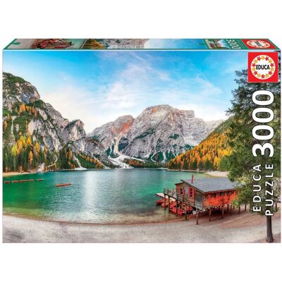 Educa Braies See im Herbst 3000 Puzzle - Puzzlespaß Educa Braies See im Herbst 3000 Puzzle - Puzzlespaß