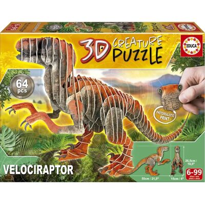 Educa Velociraptor 3D Puzzel - Puzzel Educa Velociraptor 3D Puzzel - Puzzel