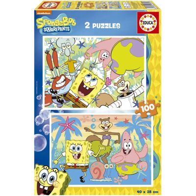 Puzzle Educa 19389 - Podwójne Puzzle SpongeBob 2x100 elementów Puzzle Educa 19389 - Podwójne Puzzle SpongeBob 2x100 elementów