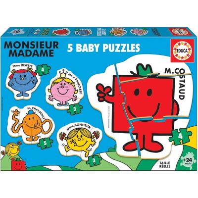 Educa Baby 5x3-5 Monsieur Madame Puzzle - Puzzle Educa Baby 5x3-5 Monsieur Madame Puzzle - Puzzle