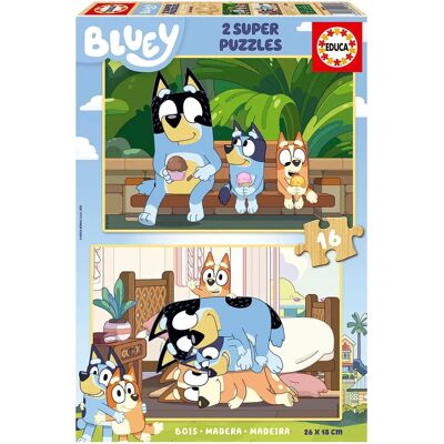 Set de Rompecabezas de Madera Bluey Educa - 16 Piezas Set de Rompecabezas de Madera Bluey Educa - 16 Piezas
