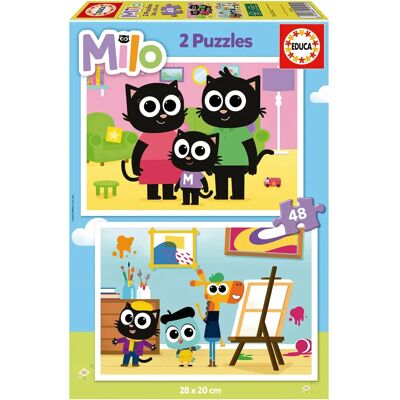 Educa 2x48 Puzzle Milo - Bildendes Spielzeug für Kinder Educa 2x48 Puzzle Milo - Bildendes Spielzeug für Kinder