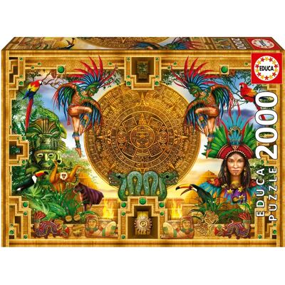 Educa 2000-Teiliges Puzzle - Aztek Montage Maya - Puzzle, Mehrfarbig, 96x68cm Educa 2000-Teiliges Puzzle - Aztek Montage Maya - Puzzle, Mehrfarbig, 96x68cm