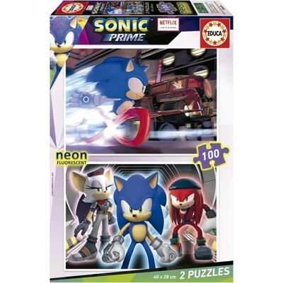 Puzzle Sonic Neon 100 Dílů - Pro Děti 6+ Puzzle Sonic Neon 100 Dílů - Pro Děti 6+