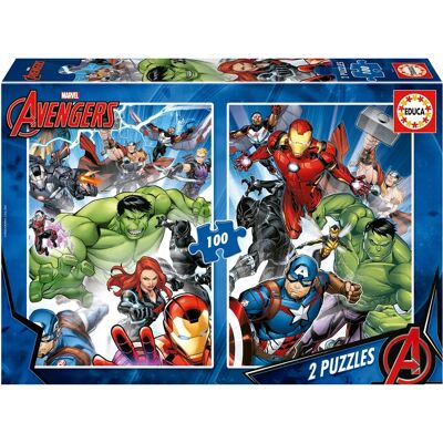 Marvel 2 db kirakós készlet Az Avengers 100 darab Marvel 2 db kirakós készlet Az Avengers 100 darab