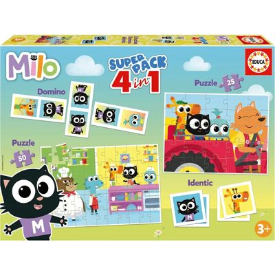 Ensemble de Puzzle Educa Borras Milo - 4 en 1 éducatif Ensemble de Puzzle Educa Borras Milo - 4 en 1 éducatif