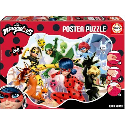 Puzzle 250 dílků Miraculous Ladybug - Velikost Velká Puzzle 250 dílků Miraculous Ladybug - Velikost Velká