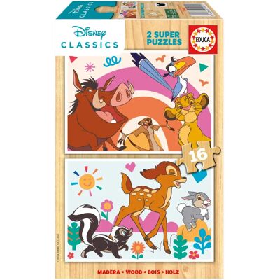 Educa 2x16 Stukken Disney Dieren Puzzel - Puzzel Educa 2x16 Stukken Disney Dieren Puzzel - Puzzel