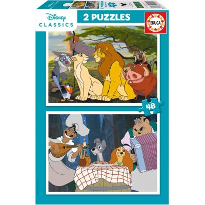 Zestaw puzzli Król Lew i Lady Tramp - Puzzle Zestaw puzzli Król Lew i Lady Tramp - Puzzle