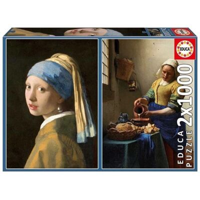 Educa Puzzle 2x1000p La Joven De La Perla La Lechera - Puzzle Educa Puzzle 2x1000p La Joven De La Perla La Lechera - Puzzle