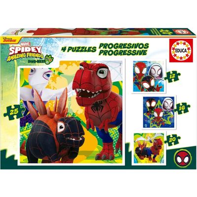 Ensemble de 4 puzzles Educa Dino Spidey - Puzzle Set Ensemble de 4 puzzles Educa Dino Spidey - Puzzle Set
