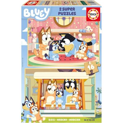 Sada Puzzle Educa Bluey - 2 Kusy - Dětské Dřevěné Puzzly Sada Puzzle Educa Bluey - 2 Kusy - Dětské Dřevěné Puzzly