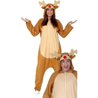DisfraZZes Costume de Renne Rudolf Unisexe Pyjama - Costumes - Publicité DisfraZZes Costume de Renne Rudolf Unisexe Pyjama - Costumes - Publicité