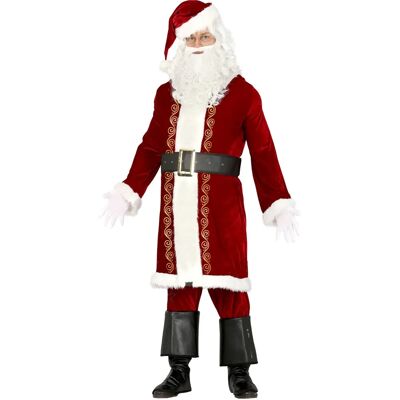 Dětský kostým Santa Claus Guirca - Sametový efekt - Zlaté motivy - Bílé kožešiny - Velikost M Dětský kostým Santa Claus Guirca - Sametový efekt - Zlaté motivy - Bílé kožešiny - Velikost M