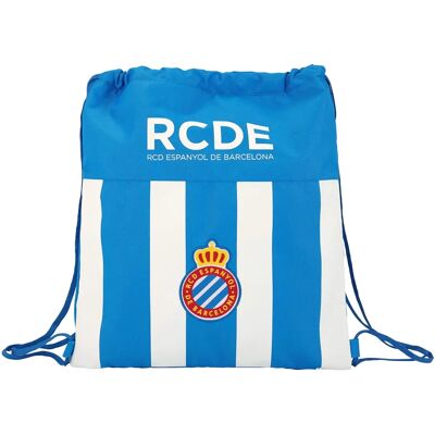 Mochila RCD Espanyol - Design Esportivo - Fecho com Zíper e Cordão Mochila RCD Espanyol - Design Esportivo - Fecho com Zíper e Cordão