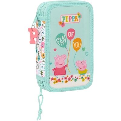 Podwójny Piórnik Pink Pig - Akcesoria szkolne dla dzieci Podwójny Piórnik Pink Pig - Akcesoria szkolne dla dzieci