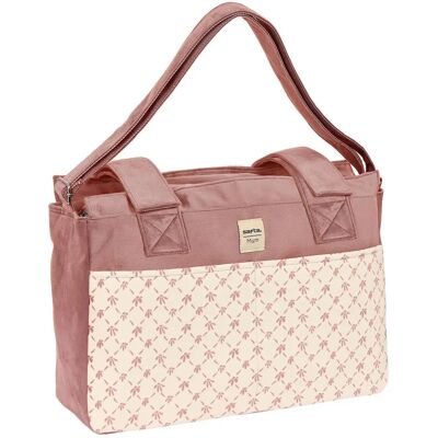 Safta Roze Fluwelen Luiertas - 46x26x15 cm Safta Roze Fluwelen Luiertas - 46x26x15 cm