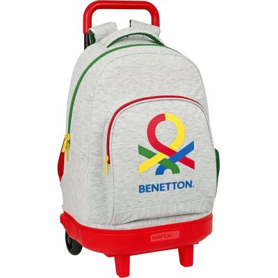Zaino scuola grigio Benetton Pop con ruote - Borsa scolastica Zaino scuola grigio Benetton Pop con ruote - Borsa scolastica