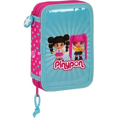 Étui double Pinypon Bleu Rose - Rangement scolaire - Publicité Étui double Pinypon Bleu Rose - Rangement scolaire - Publicité