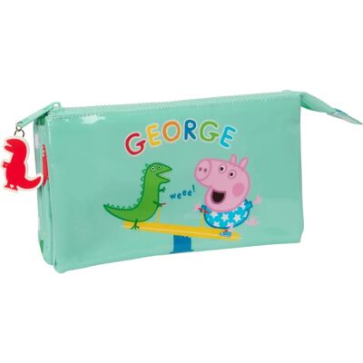 Estojo duplo Peppa Pig George Menta - Caixa de Armazenamento Estojo duplo Peppa Pig George Menta - Caixa de Armazenamento