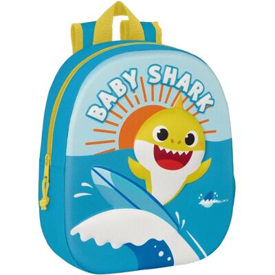 Sac d'école Baby Shark 3D Bleu - Unisexe - Publicité Sac d'école Baby Shark 3D Bleu - Unisexe - Publicité