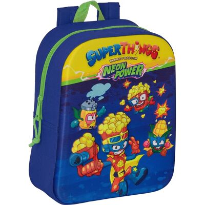 SuperThings 3D Blaue Mehrfarbige Schultasche - Schultasche SuperThings 3D Blaue Mehrfarbige Schultasche - Schultasche