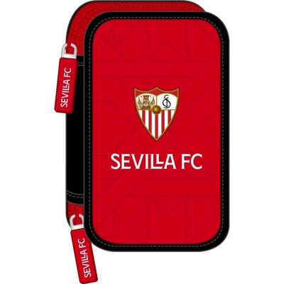 Estuche doble Sevilla Fútbol Club Negro Rojo Deportivo Estuche doble Sevilla Fútbol Club Negro Rojo Deportivo