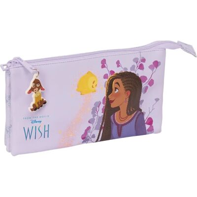 Wish Fioletowy 22 x 12 x 3 cm - Piórnik z 3 przegródkami Wish Fioletowy 22 x 12 x 3 cm - Piórnik z 3 przegródkami