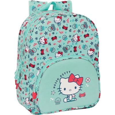Mochila escolar turquesa Hello Kitty infantil - Tipo de escola Mochila escolar turquesa Hello Kitty infantil - Tipo de escola
