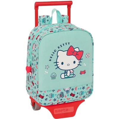 Mochila escolar turquesa Hello Kitty con ruedas - Mochila escolar Mochila escolar turquesa Hello Kitty con ruedas - Mochila escolar