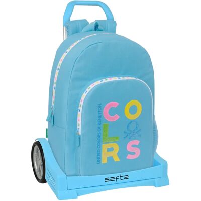 Benetton Sky Blue 30x46x14cm - Zaino Scolastico con Ruote Benetton Sky Blue 30x46x14cm - Zaino Scolastico con Ruote