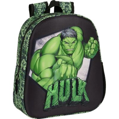 Dziecięcy plecak Hulk Marvel - 3D Zielony Czarny 27x33cm - Plecak szkolny dla dzieci Dziecięcy plecak Hulk Marvel - 3D Zielony Czarny 27x33cm - Plecak szkolny dla dzieci
