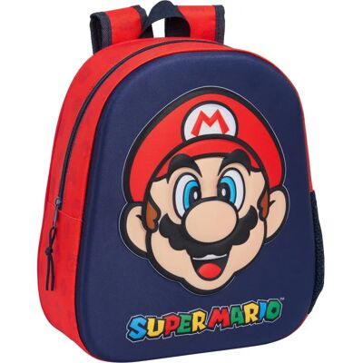 Super Mario Kinderrugzak 3D Rood Marineblauw - Kinderen Super Mario Kinderrugzak 3D Rood Marineblauw - Kinderen
