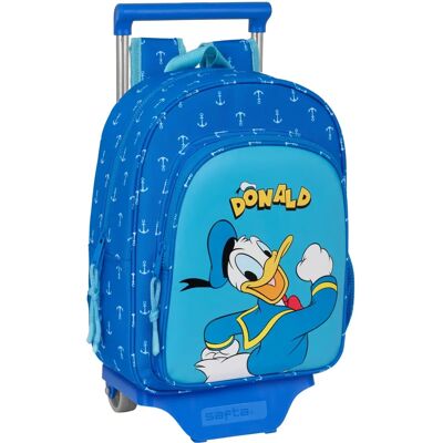 Sac à dos scolaire avec roulettes Donald bleu 26x34x11cm - Publicité Sac à dos scolaire avec roulettes Donald bleu 26x34x11cm - Publicité