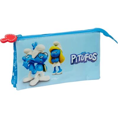 Los Pitufos Blå 22 x 12 x 3 cm Carry-all - Skolfodral Los Pitufos Blå 22 x 12 x 3 cm Carry-all - Skolfodral