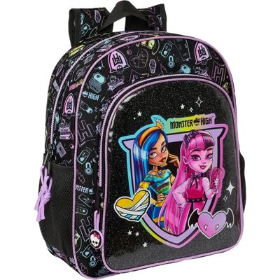 Czarny plecak dziecięcy Monster High - Ergonomiczny, kieszeń na butelkę Czarny plecak dziecięcy Monster High - Ergonomiczny, kieszeń na butelkę