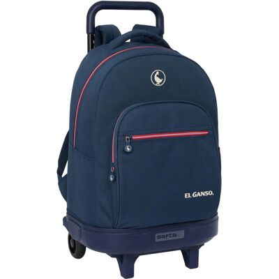 El Ganso Klassischer Marineblaue Schulrucksack mit Rädern 33x45x22cm El Ganso Klassischer Marineblaue Schulrucksack mit Rädern 33x45x22cm