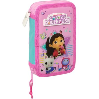 Estuche Doble Rosa Safta - Gabby's Dollhouse Estuche Doble Rosa Safta - Gabby's Dollhouse
