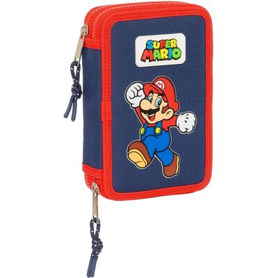 Super Mario Marineblå Dubbel Penalhus - Skolmaterial Super Mario Marineblå Dubbel Penalhus - Skolmaterial