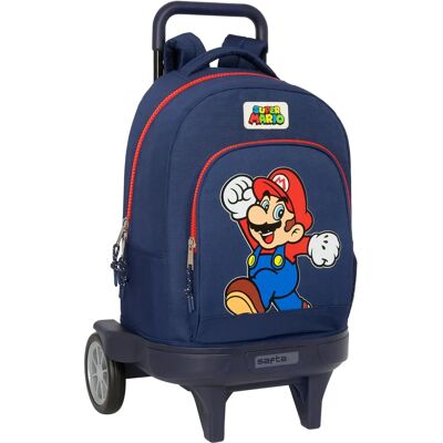 Sac à dos scolaire bleu marine avec roues - Super Mario - Type scolaire - Publicité Sac à dos scolaire bleu marine avec roues - Super Mario - Type scolaire - Publicité