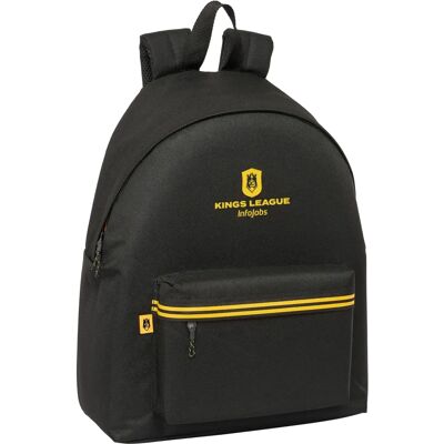 Sac d'école noir Kings League - Imperméable, Rembourrage ergonomique, Compartiment principal Sac d'école noir Kings League - Imperméable, Rembourrage ergonomique, Compartiment principal