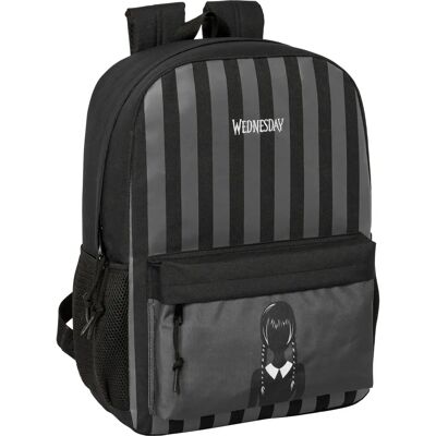 Sac d'école Mercredi Noir - Ergonomique, Zip, 15.6" Ordinateur - 32x43x14cm Sac d'école Mercredi Noir - Ergonomique, Zip, 15.6" Ordinateur - 32x43x14cm