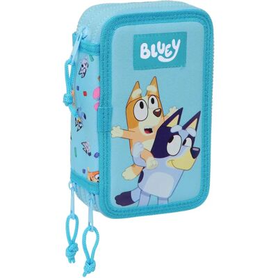 Bluey Niebieski Trójkątny Piórnik - Ołówek, Temperówka, Guma - 36 sztuki Bluey Niebieski Trójkątny Piórnik - Ołówek, Temperówka, Guma - 36 sztuki